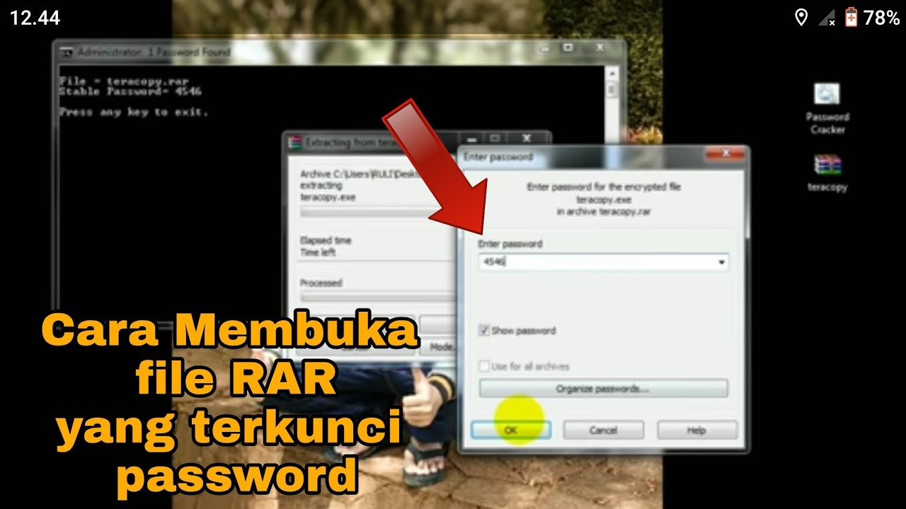 Unlock rar file